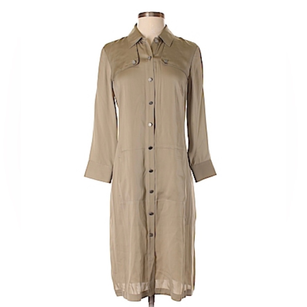 Calvin Klein Silk Button Down Shirt Dress